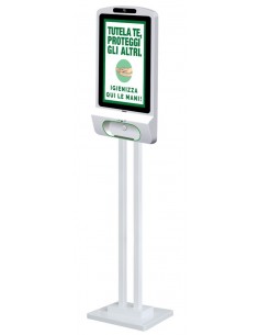Totem multimediale con sanitizer