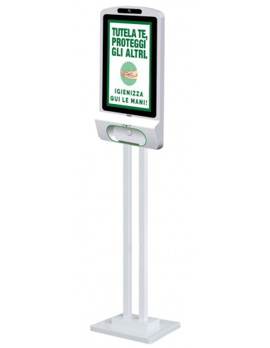 Totem multimediale con sanitizer