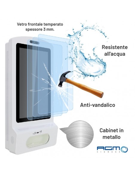 Totem multimediale con sanitizer