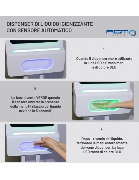 Totem multimediale con sanitizer