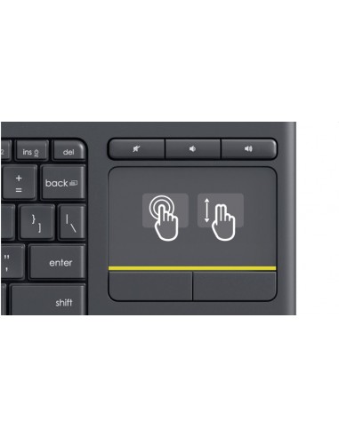 K400+ - Tastiera + Mouse Pad Wireless Nera