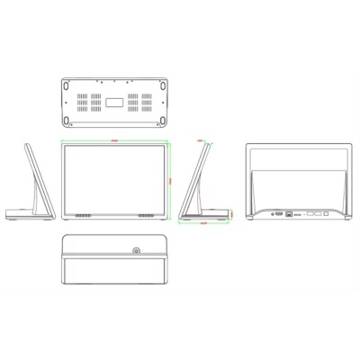 14210 - 10" Table Top Touch Display White